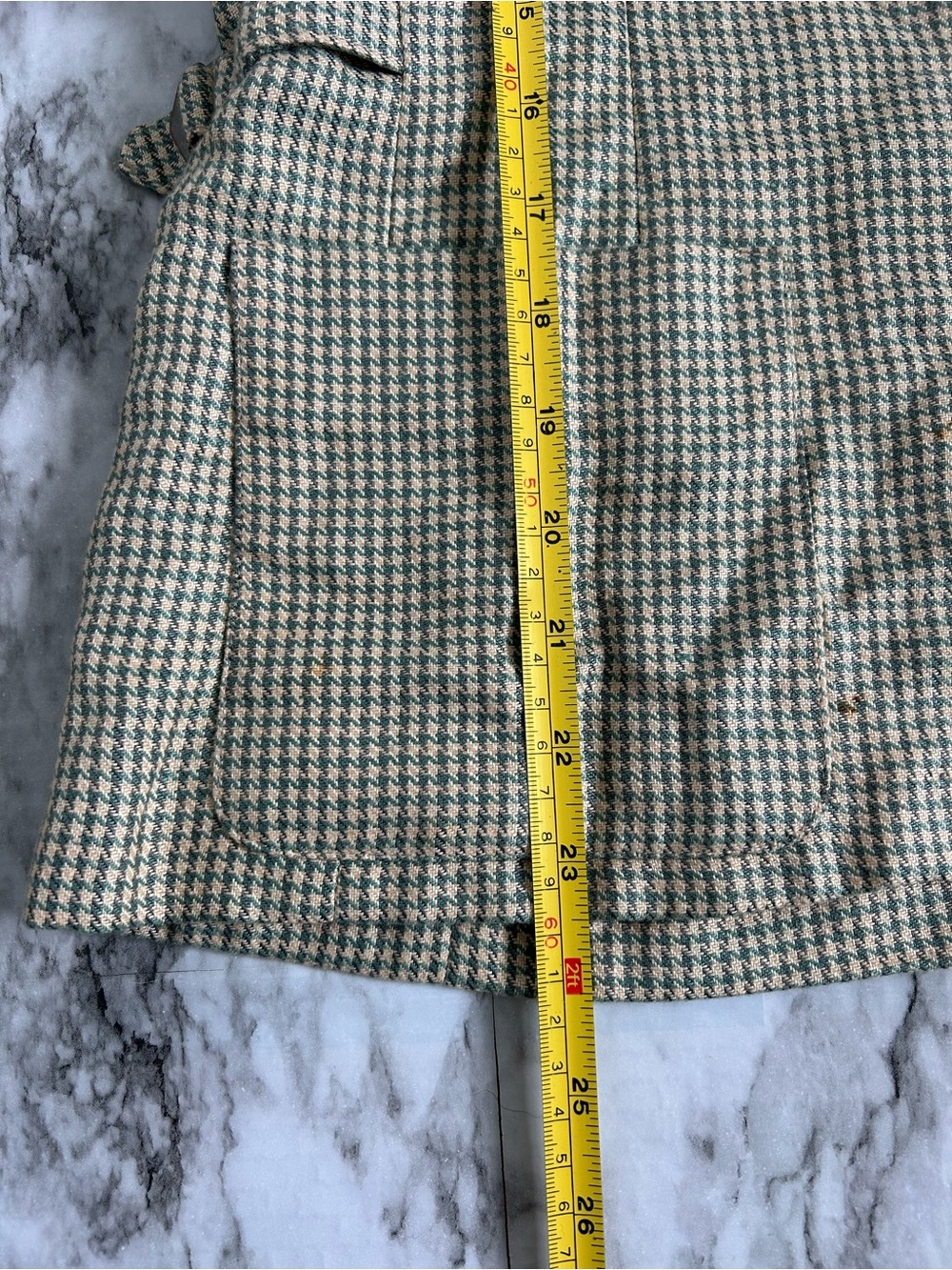 Vintage 90s Burberrys 2 piece set Skirt Suit hounds tooth 100% linen with FLAWS - Picture 9 of 16